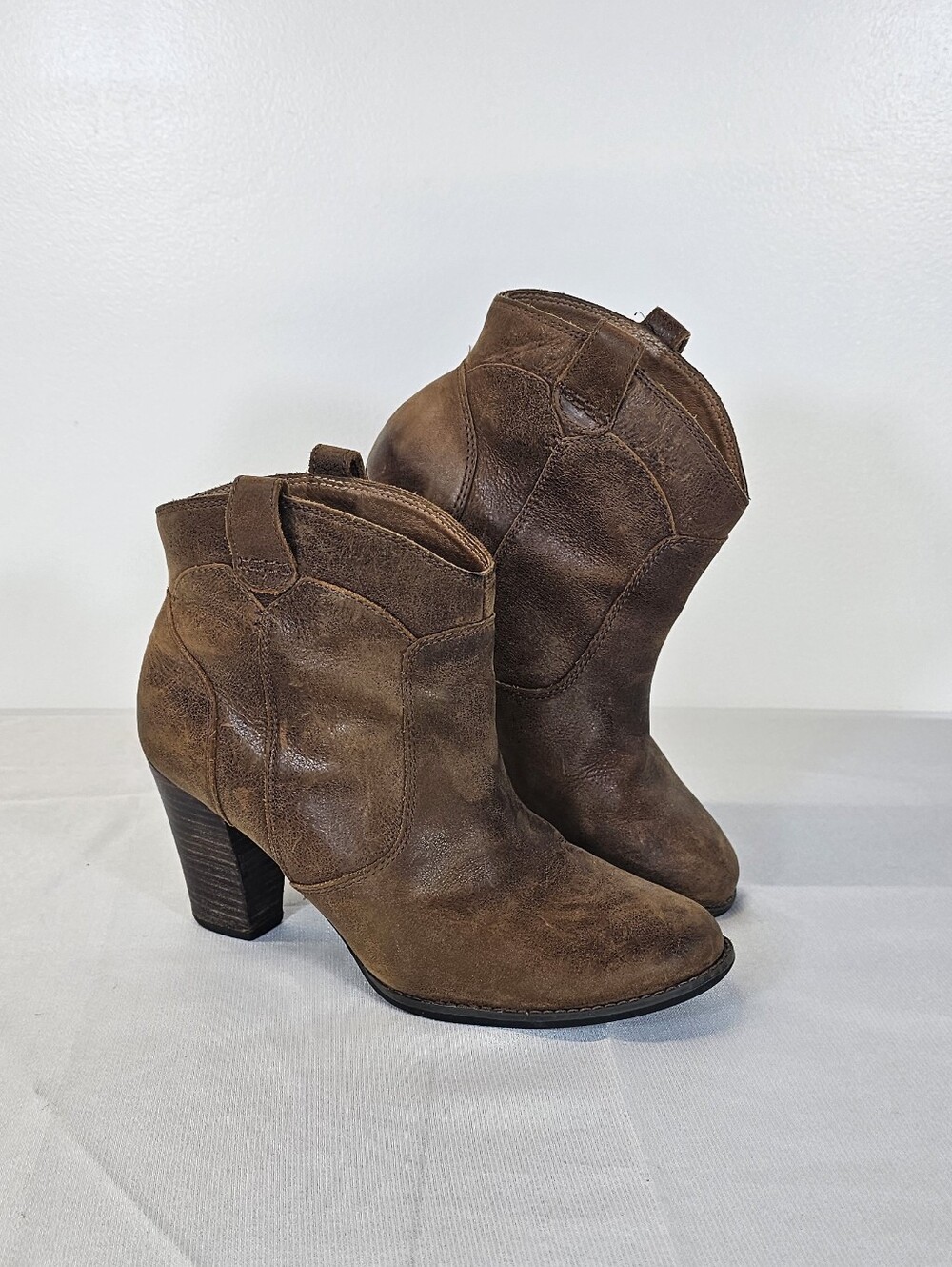 Clarks Indigo Brown Leather Heeled Ankle Boots